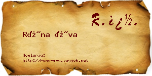 Róna Éva névjegykártya